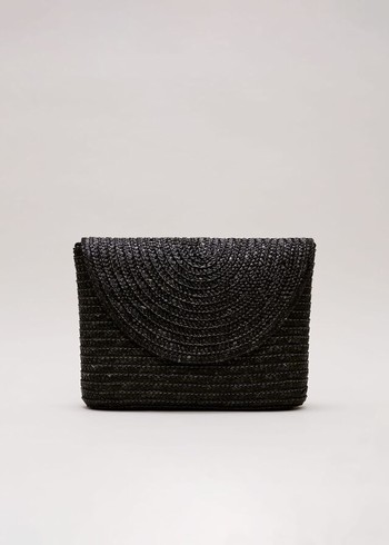 Phase Eight Oversized Straw Bags Black Canada | KMHVWU-045